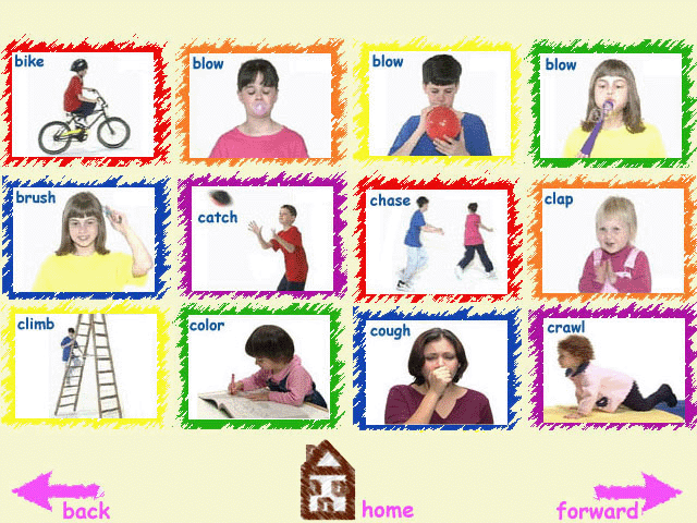 Verb pictures for kids